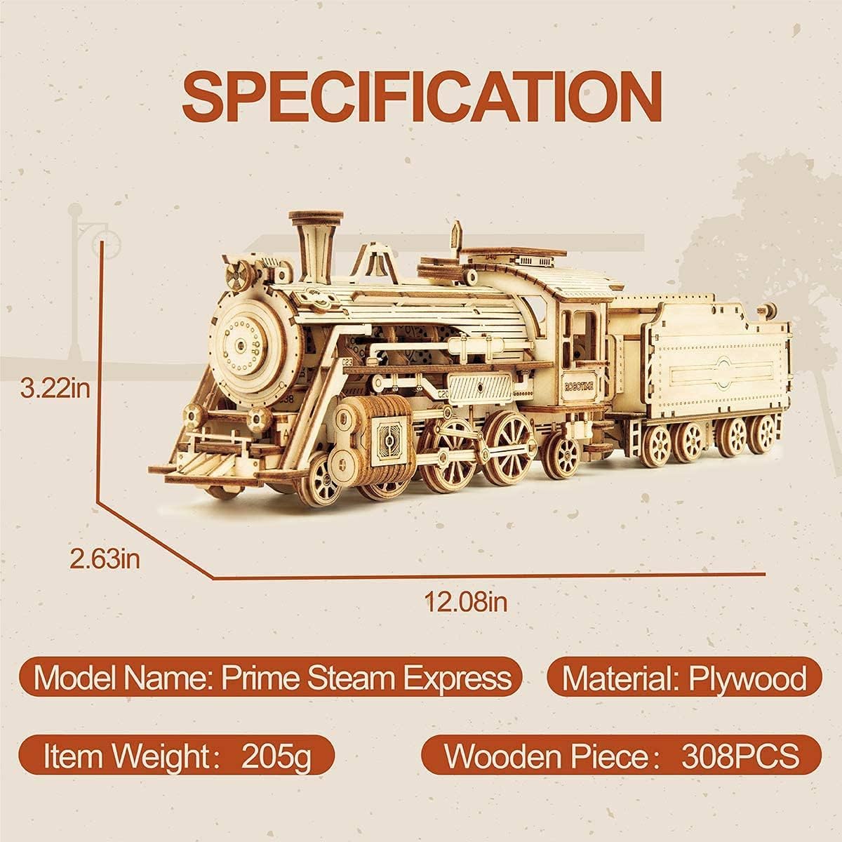 Steam Train 3D Puzzle Wooden Model