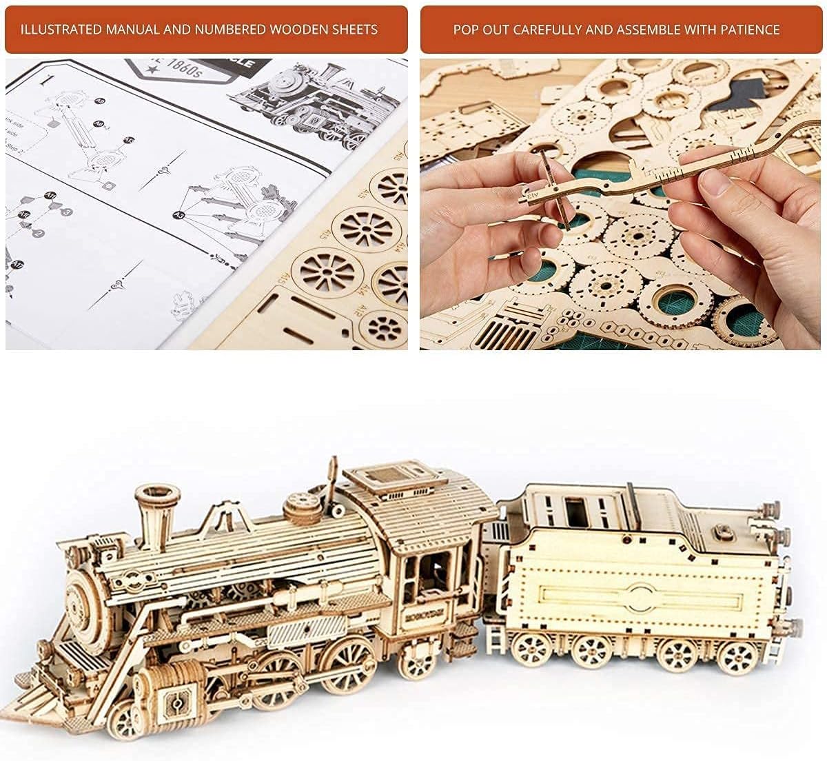 Steam Train 3D Puzzle Wooden Model