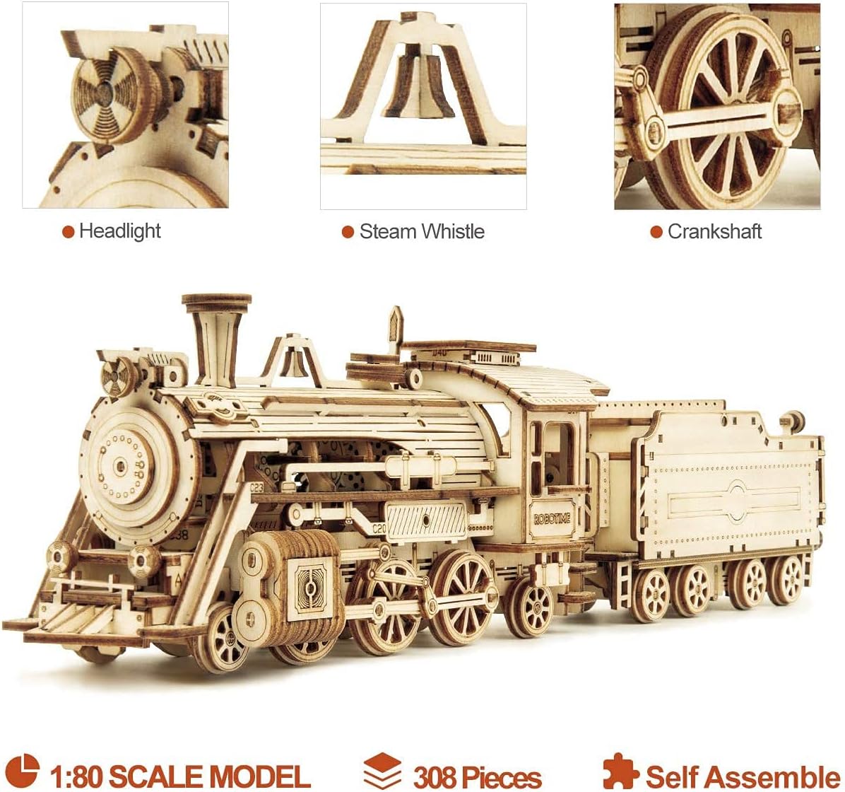 Steam Train 3D Puzzle Wooden Model