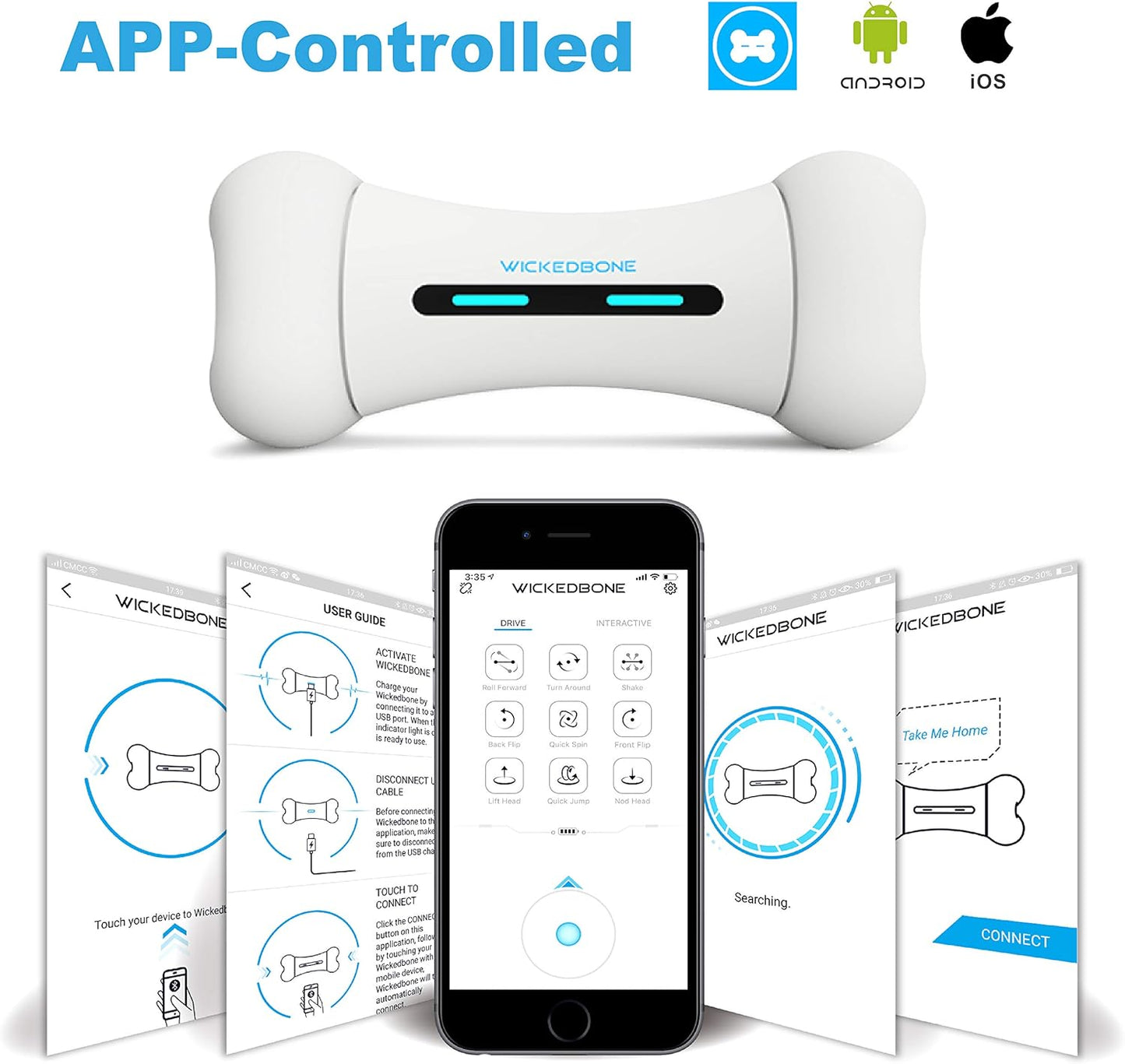 Automatic Smart Bone – App-Controlled Toy for Dogs & Puppies